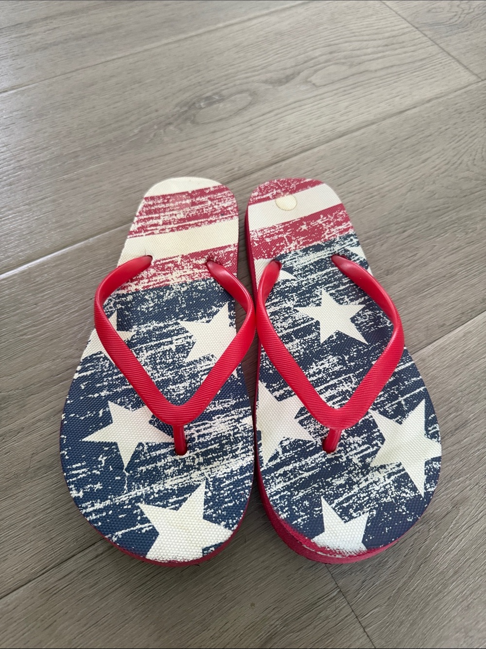 Kids Red, White & Blue Star Flip Flops